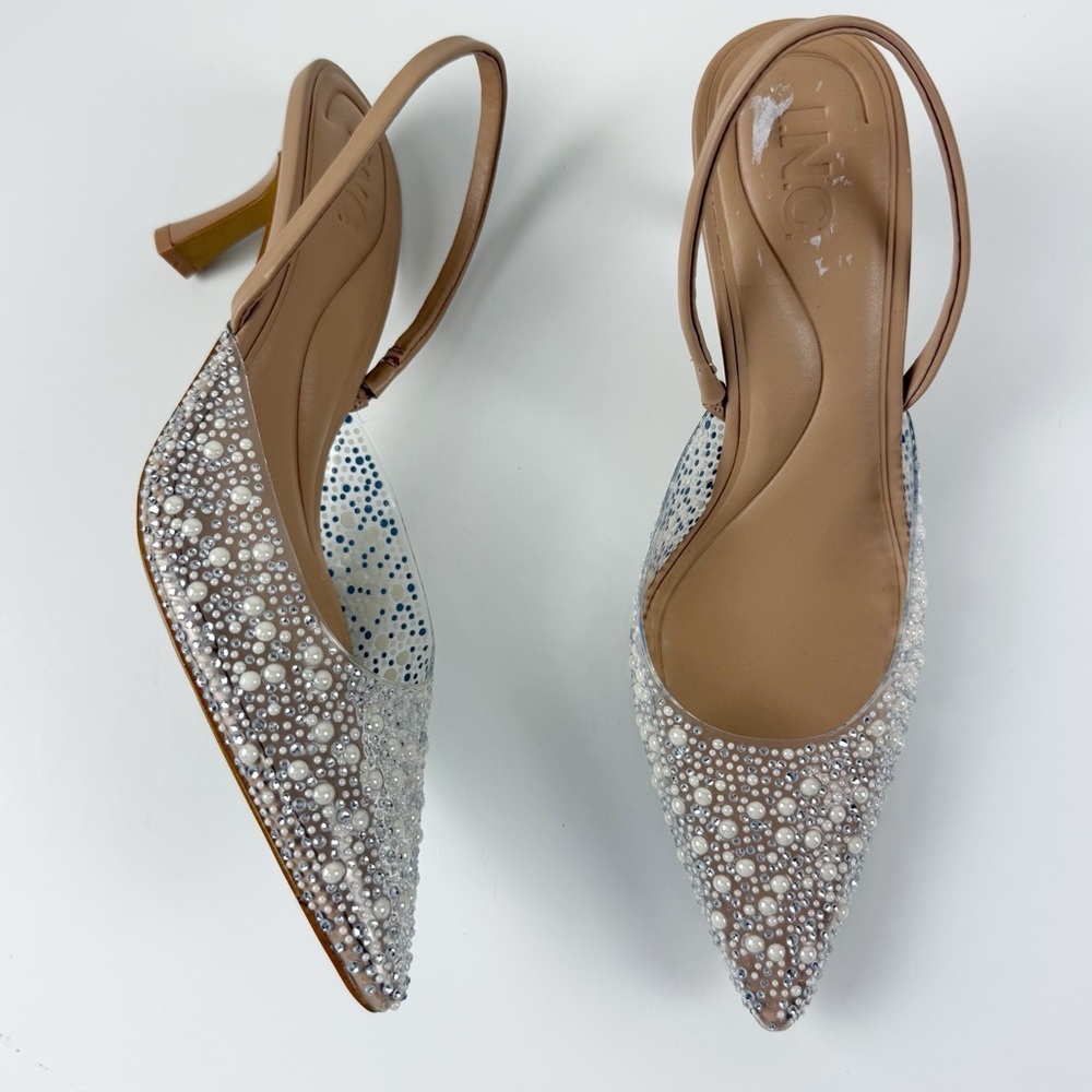 INC International Concepts Geosepa Halter Pumps Womens 7.5M Heels Rhinestone NEW